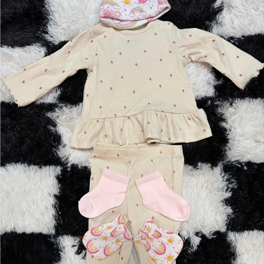 Carter's Cream and Pink Baby Bodysuit